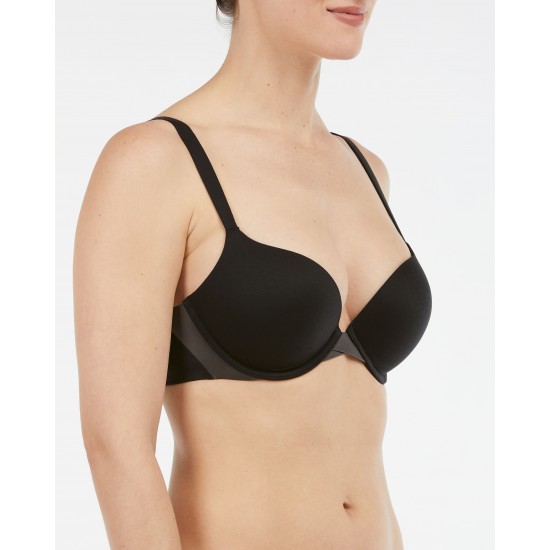 Spanx Pillow Cup Lightly Lined Full Coverage Black Bra Size 32C L120425